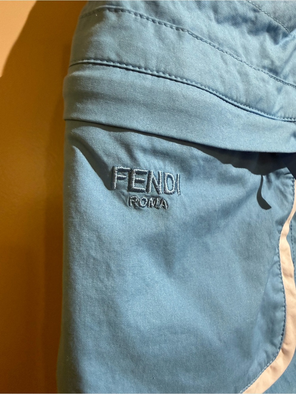Authentic Fendi Light Blue Drawstring Skirt with Pocket - Picture 5 of 15
